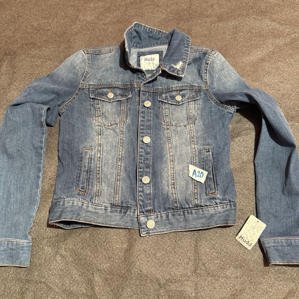 Mudd Womens Jean Jacket S Small Blue Denim Medium Wash Button Up MSRP $60 New